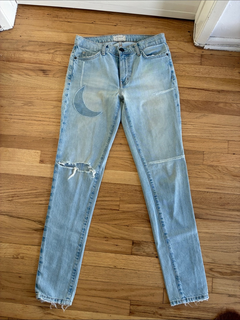 Current Elliot Light Wash Moon Patch Women's Jeans straight leg size 26